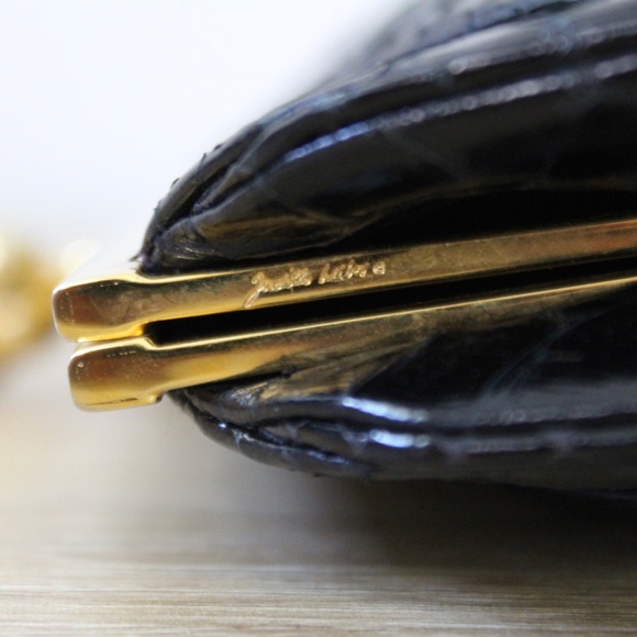 VINTAGE 1980s Judith Leiber Snake Skin Clutch - Picture 6 of 8